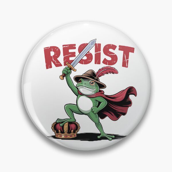 Item preview, RESIST Frog with Crown — Defiant Political Protest Art designed and sold by Colorful-Garden.