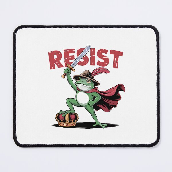 Item preview, RESIST Frog with Crown — Defiant Political Protest Art designed and sold by Colorful-Garden.