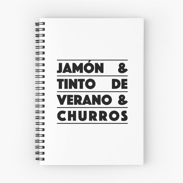 Item preview, Jamón & Tinto de Verano & Churros — Classic Spanish Trio Typography Design (Black) designed and sold by didijuca.