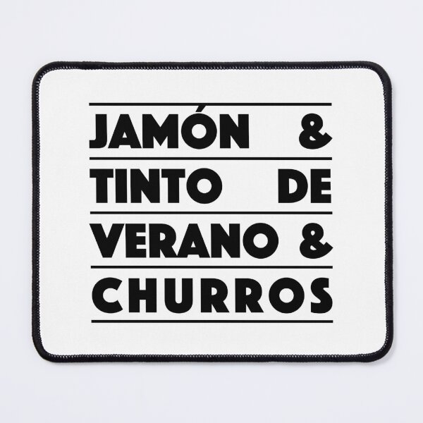 Item preview, Jamón & Tinto de Verano & Churros — Classic Spanish Trio Typography Design (Black) designed and sold by didijuca.