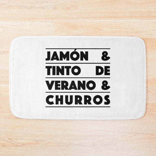 Item preview, Jamón & Tinto de Verano & Churros — Classic Spanish Trio Typography Design (Black) designed and sold by didijuca.