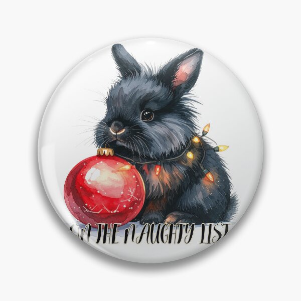 Item preview, Black lionhead rabbit wrapped with Christmas lights, Christmas tree ornament, naughty list designed and sold by LiskoDesign.