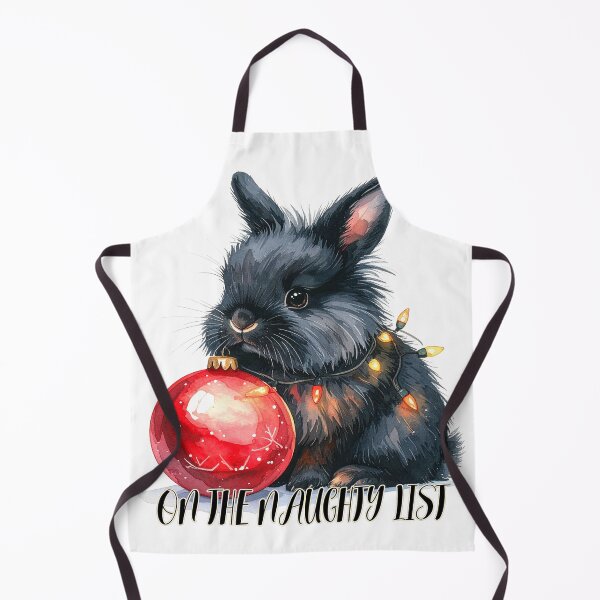 Item preview, Black lionhead rabbit wrapped with Christmas lights, Christmas tree ornament, naughty list designed and sold by LiskoDesign.