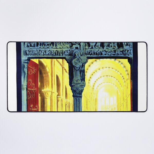 Item preview, Vintage Vézelay Basilica Travel Poster | Romanesque Art Print | Early 20th Century Railway & UNESCO Heritage Decor designed and sold by artofuniverse.