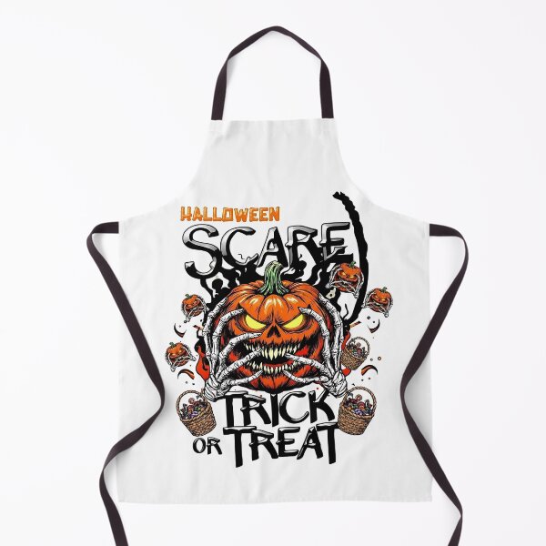 Item preview, Pumpkin Grin & Skeleton Hands – Halloween Horror Graphic (Trick or Treat) designed and sold by He Art Freequently .