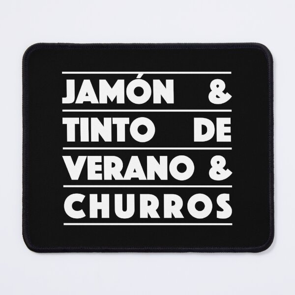 Item preview, Jamón & Tinto de Verano & Churros — Classic Spanish Trio Typography Design (White) designed and sold by didijuca.