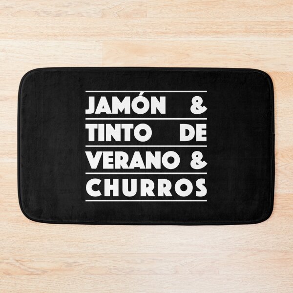 Item preview, Jamón & Tinto de Verano & Churros — Classic Spanish Trio Typography Design (White) designed and sold by didijuca.