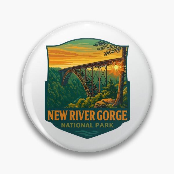 Item preview, New River Gorge National Park Retro Bridge Sticker designed and sold by Ismeal Von.