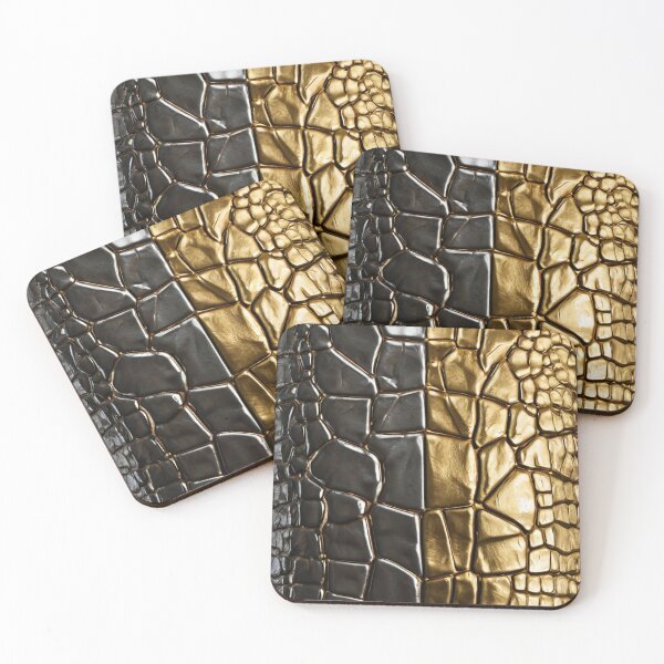Item preview, Metallic Crocodile Leather Seamless Pattern | Silver & Gold Fashion Texture designed and sold by HAFIZ-DP.