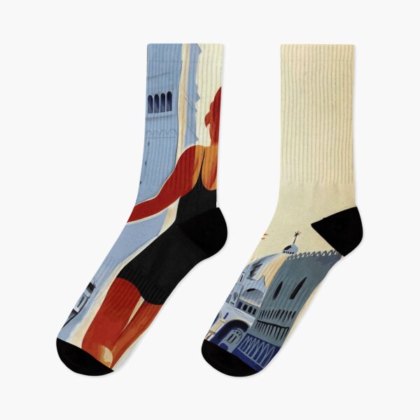 Item preview, Vintage Art Deco Travel Poster | Iconic Venezia Lido Beach | Woman in Swimsuit & Venetian Landmarks | Bold Colors designed and sold by artofuniverse.