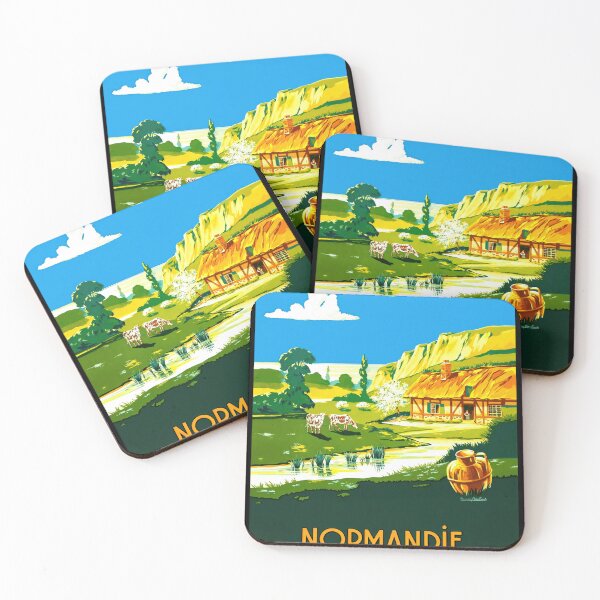 Item preview, Vintage Normandy Travel Poster | Lucien Boucher Art | Mid-Century Style | Bold Colors & Pastoral Landscape designed and sold by artofuniverse.