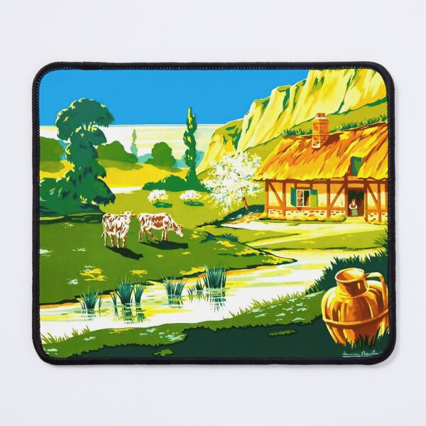 Item preview, Vintage Normandy Travel Poster | Lucien Boucher Art | Mid-Century Style | Bold Colors & Pastoral Landscape designed and sold by artofuniverse.