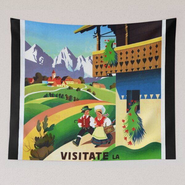 Item preview, Vintage Travel Poster | Visit Slovenia in Yugoslavia | Italian Text | Mid-20th Century Art | Nostalgic & Vibrant Design designed and sold by artofuniverse.