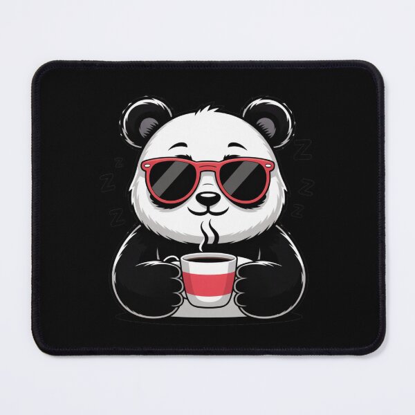 Item preview, Coffee Panda – Sleepy Cute Panda with Coffee Cup Funny Cartoon Design designed and sold by ColorSplash123.