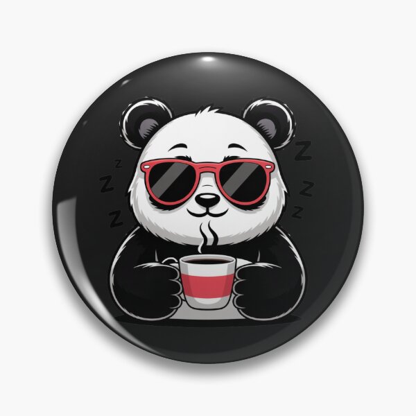 Item preview, Coffee Panda – Sleepy Cute Panda with Coffee Cup Funny Cartoon Design designed and sold by ColorSplash123.