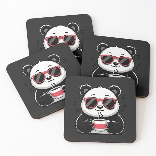 Item preview, Coffee Panda – Sleepy Cute Panda with Coffee Cup Funny Cartoon Design designed and sold by ColorSplash123.