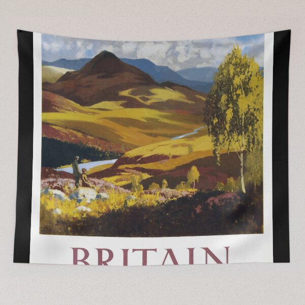Item preview, Vintage Travel Poster | Britain in Autumn | Mid-20th Century Art | Scenic British Countryside | Retro Tourism Decor & Wall Art designed and sold by artofuniverse.