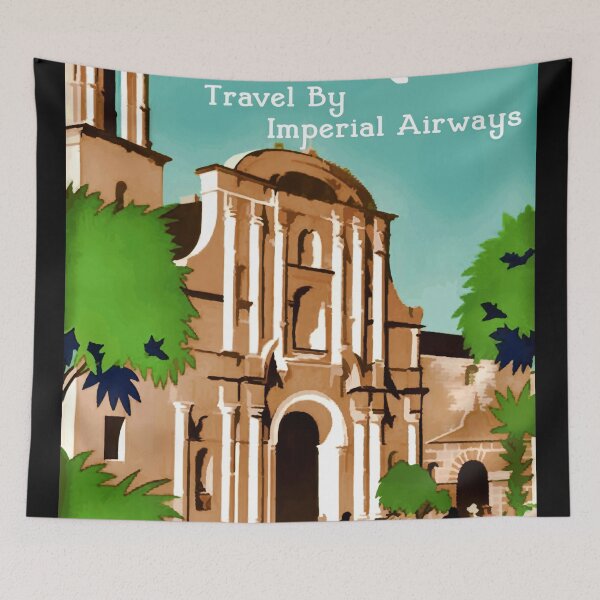 Item preview, Vintage South America Travel Poster | Imperial Airways Art Deco Style | Spanish Colonial Architecture & Cultural Richness designed and sold by artofuniverse.