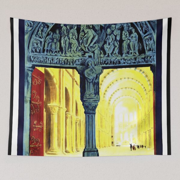 Item preview, Vintage Vézelay Basilica Travel Poster | Romanesque Art Print | Early 20th Century Railway & UNESCO Heritage Decor designed and sold by artofuniverse.