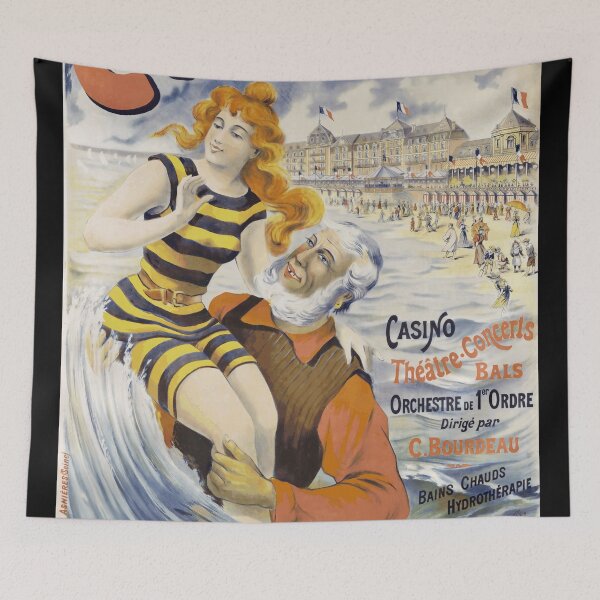 Item preview, Vintage Cabourg Poster | Belle Époque French Art | Art Nouveau Beach Scene | Seaside Resort Travel Wall Art & Home Decor designed and sold by artofuniverse.