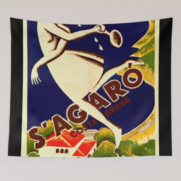 Item preview, Vintage Travel Poster | S'Agaro Costa Brava | Art Deco Style | Bold Colors & Geometric Shapes | Early 20th Century designed and sold by artofuniverse.
