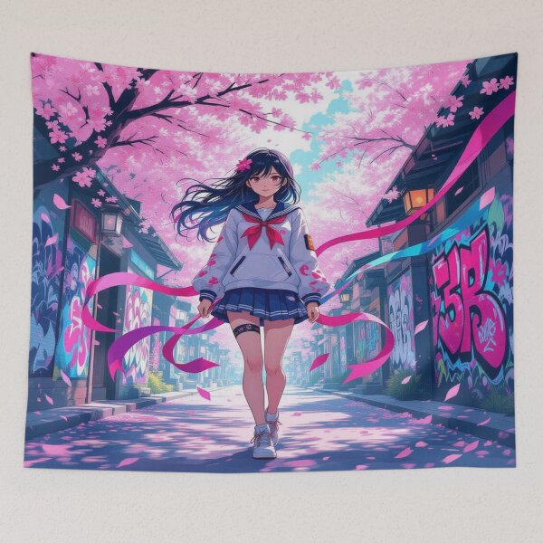 Item preview, Cherry Blossom Walk – between school uniforms, street art & spring vibes designed and sold by FotoworldEdel.