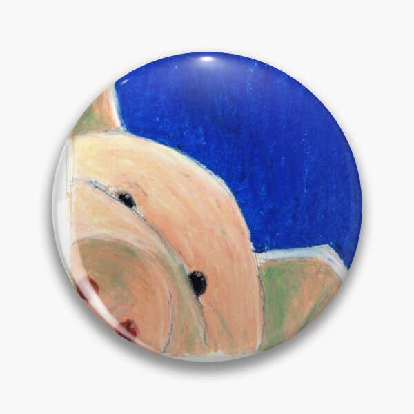 Item preview,  Funny pink pig on a blue background sticking its head to the frame designed and sold by Kyvar.