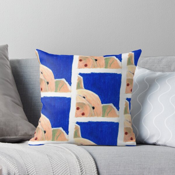 Item preview,  Funny pink pig on a blue background sticking its head to the frame designed and sold by Kyvar.