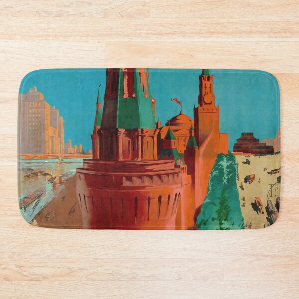 Item preview, Vintage Moscow Travel Poster | Soviet Era Art | Kremlin & Intourist Sightseeing | Mid 20th Century Constructivist Style designed and sold by artofuniverse.