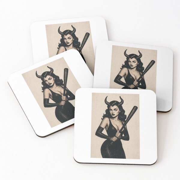 Item preview, Diabolic Seductress – Retro Horror Halloween Demon Woman designed and sold by BlackStarShop77.