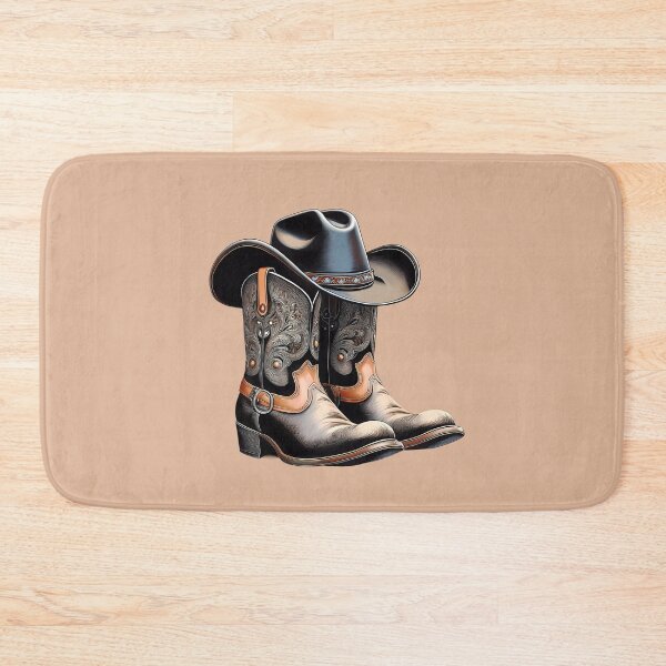 Item preview, Western aesthetic with cowboy boots in western sunset graphic design print designed and sold by Clara Fruggeri.
