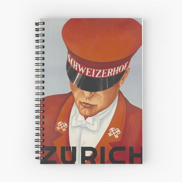Item preview, Vintage Zurich Travel Poster | Art Deco Hotel Porter Print | Swiss Art | Bold Colors & Graphic Design | Mid-Century Decor designed and sold by artofuniverse.