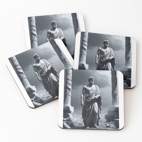 Item preview, Zeus Statue Amid Ancient Stone Pillars designed and sold by ShadeScapeArt.