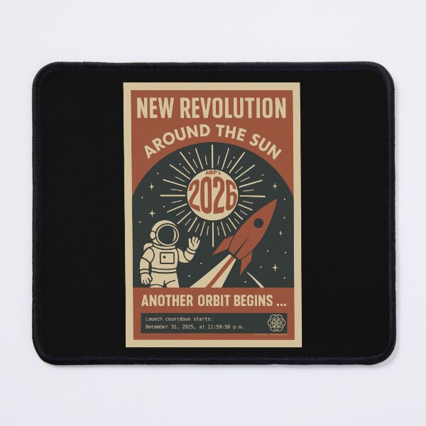 Item preview, New Revolution Around the Sun – Space Age New Year 2026 Design designed and sold by Alien-Theory.