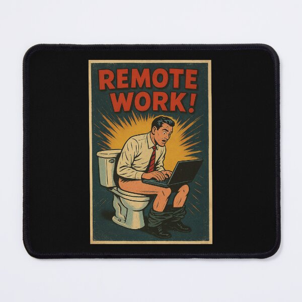 Item preview, Funny Retro Remote Work Poster - Vintage Comic Style designed and sold by The Devil's Bargain.