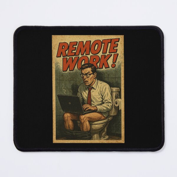 Item preview, Retro Remote Work Poster – Funny Vintage Comic Style designed and sold by The Devil's Bargain.