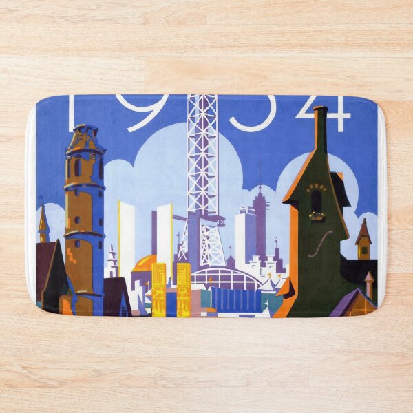 Item preview, 1934 Chicago Worlds Fair Poster | Art Deco Style Print | Century of Progress | Vibrant Colors & Cultural Exchange designed and sold by artofuniverse.