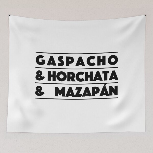 Item preview, Gaspacho & Horchata & Mazapán — Spain Edition – Food Lovers Typography Design (black) designed and sold by didijuca.