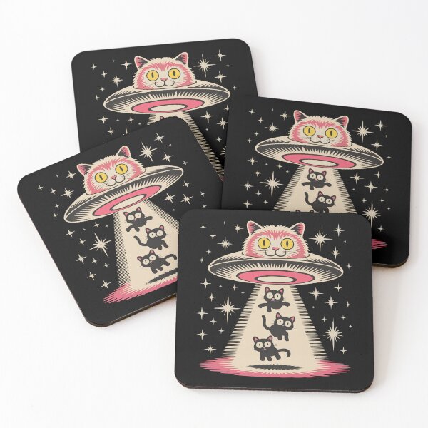 Item preview, Alien Cat Abduction – UFO and Black Cats Funny Sci-Fi Design designed and sold by T-Chou.