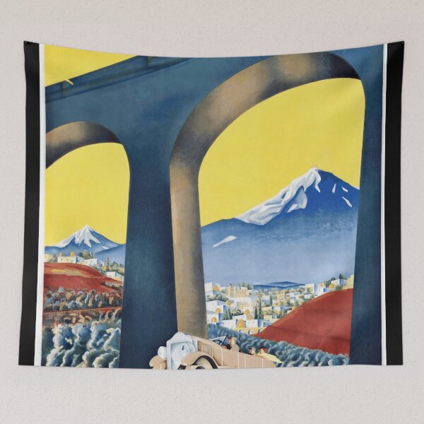 Item preview, Vintage Soviet Armenia Travel Poster | Art Deco Style | Industrial Progress & Cultural Pride | Train Viaduct  Mountains designed and sold by artofuniverse.