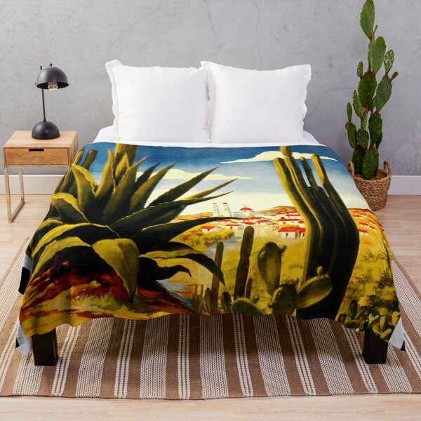 Item preview, Vintage Mexico Travel Poster Art | Mid-Century Tourism Wall Decor | Bold & Vibrant Retro Design with Agave Cacti designed and sold by artofuniverse.