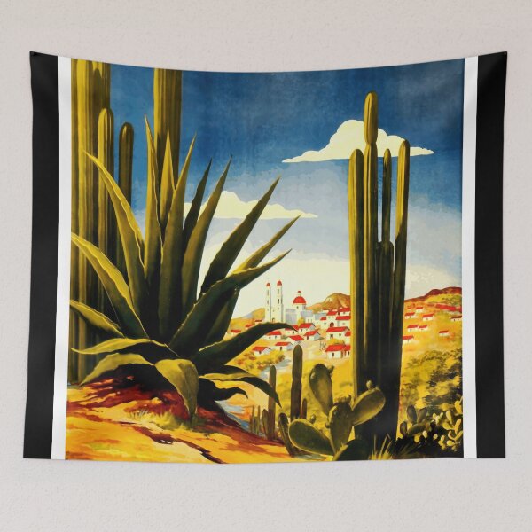 Item preview, Vintage Mexico Travel Poster Art | Mid-Century Tourism Wall Decor | Bold & Vibrant Retro Design with Agave  Cacti designed and sold by artofuniverse.
