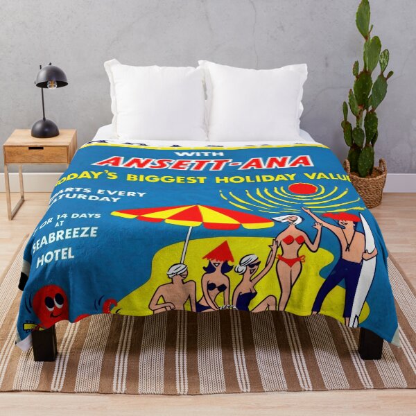 Item preview, Vintage Surfers Paradise Travel Poster | Mid-Century Ansett-ANA Art | Beach Fun & Adventure | Whimsical Retro Decor designed and sold by artofuniverse.