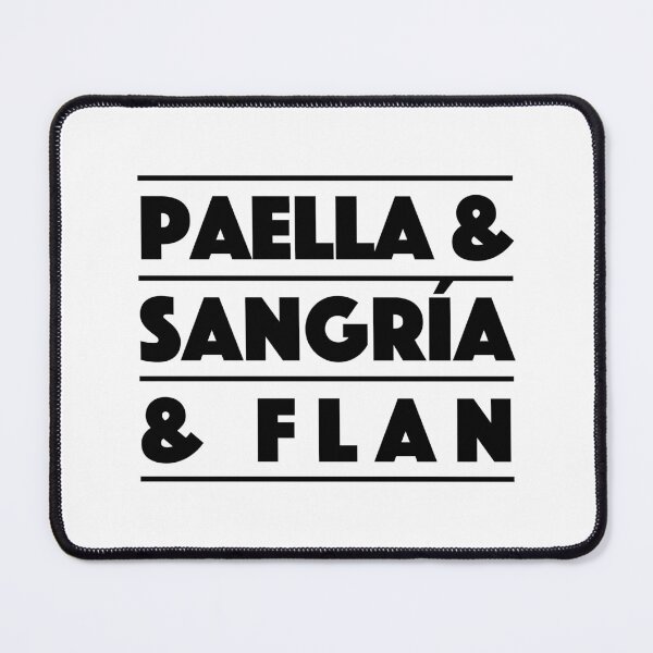 Item preview, Paella & Sangría & Flan — Spain Edition – Food Lovers Typography Design (black) designed and sold by didijuca.