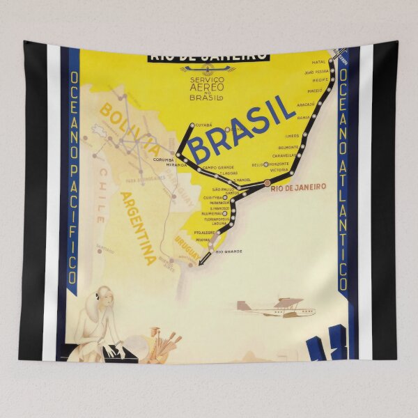 Item preview, Vintage Art Deco Travel Poster | Linhas Aéreas Condor | South America Map & Routes | Brazil Aviation History | 1930s Airline designed and sold by artofuniverse.