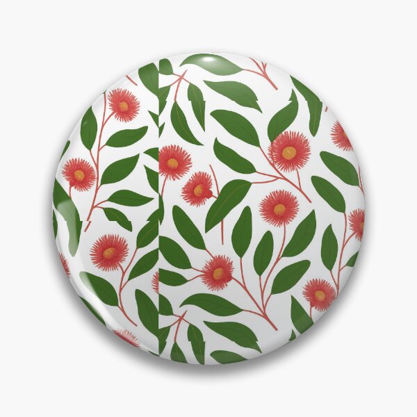 Item preview, Australian Eucalyptus Blossom Pattern – Vibrant Red Gum Flowers & Green Leaves  designed and sold by GraceCreation.