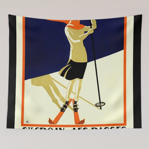 Item preview, Vintage Ski Poster | Sainte-Croix & Les Rasses | Art Deco Style | Jura Mountains Switzerland | Winter Sports Travel Art designed and sold by artofuniverse.