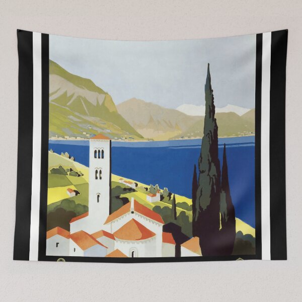 Item preview, Vintage Art Deco Italian Lakes Travel Poster | ENIT | Classic 1920s 1930s Style | Italy Lake Como & Garda Decor designed and sold by artofuniverse.
