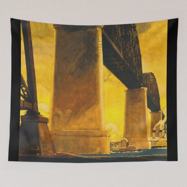 Item preview, Vintage Art Deco Poster | New York Central Lines | Alfred H Smith Memorial Bridge | Castleton Cut-Off | 1920s Railroad Art designed and sold by artofuniverse.