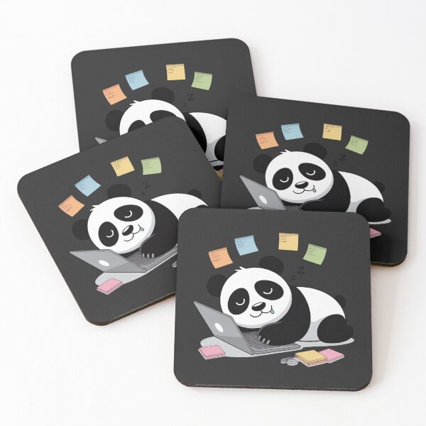 Item preview, Lazy Panda at Work – Funny Sleepy Office Panda Cartoon Design designed and sold by ColorSplash123.